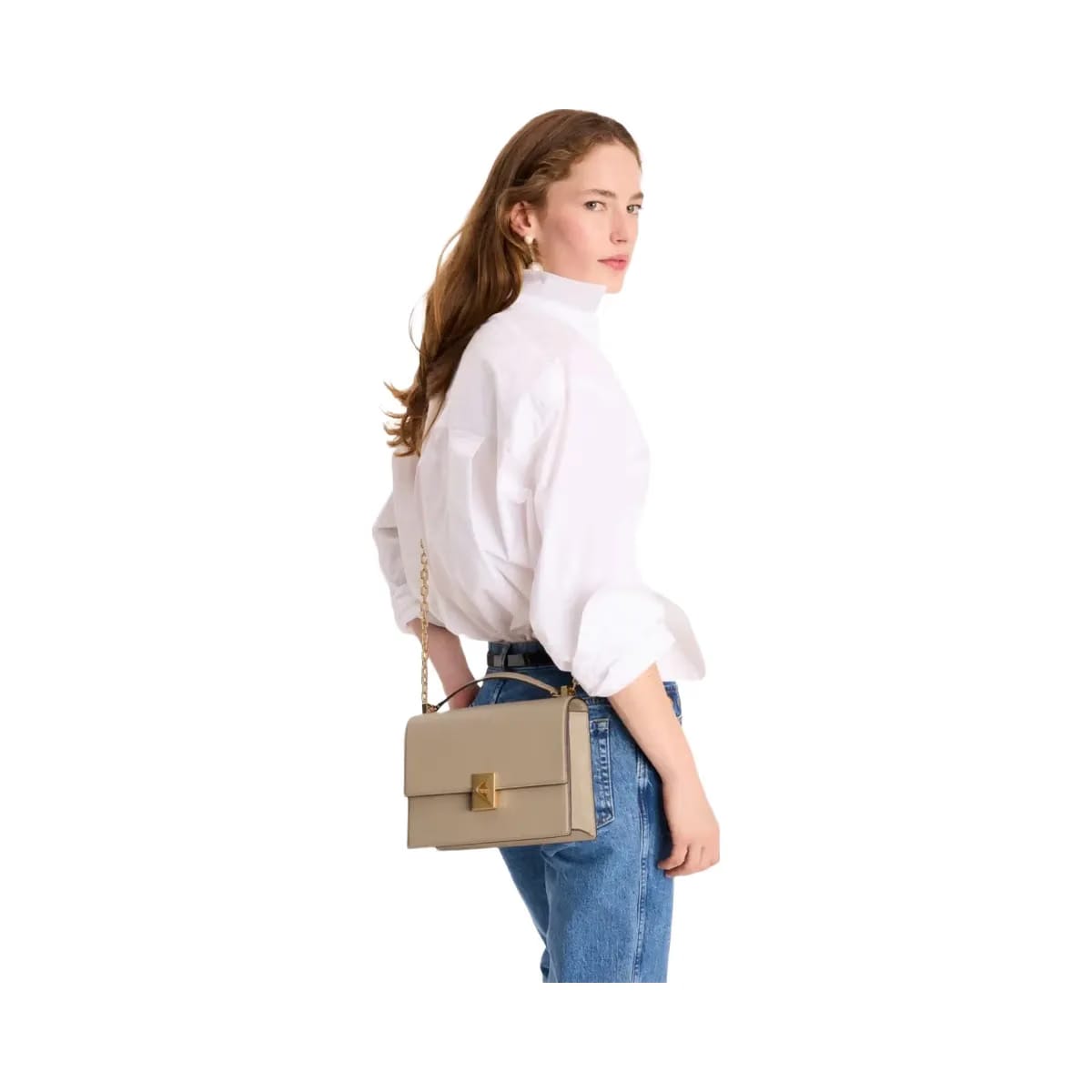 Kate Spade Deco Chain Shoulder Bag Timeless Taupe