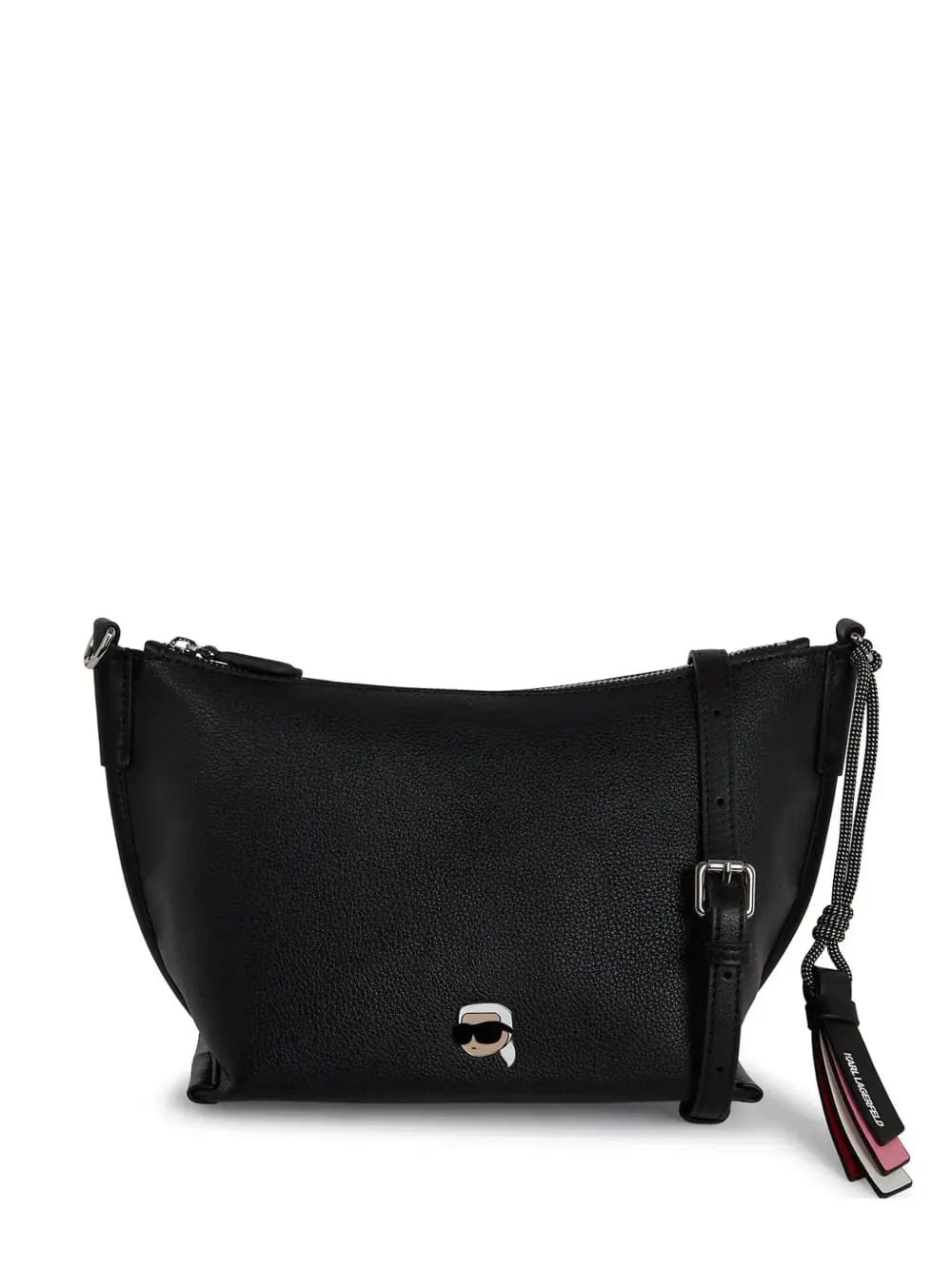 Ikon Pin textured leather crossbody bag