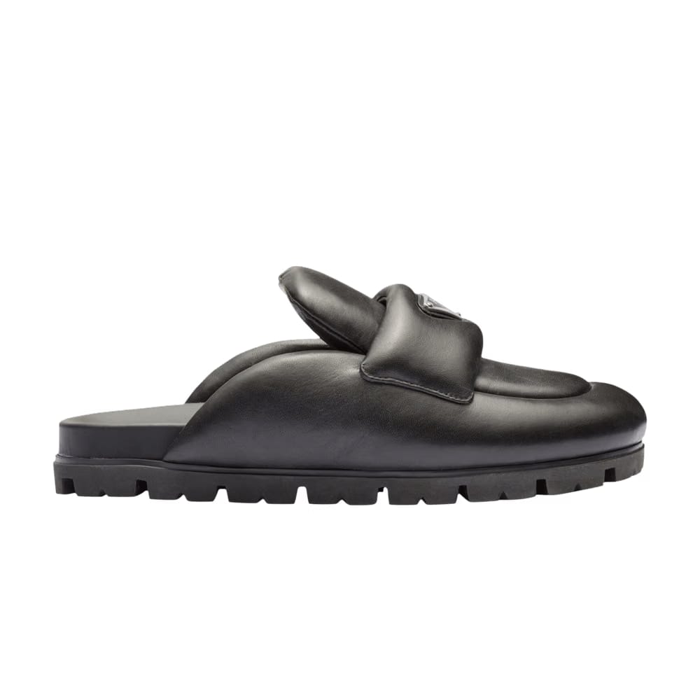 Prada Wmns Soft Padded Nappa Leather Sabots 'Black'
