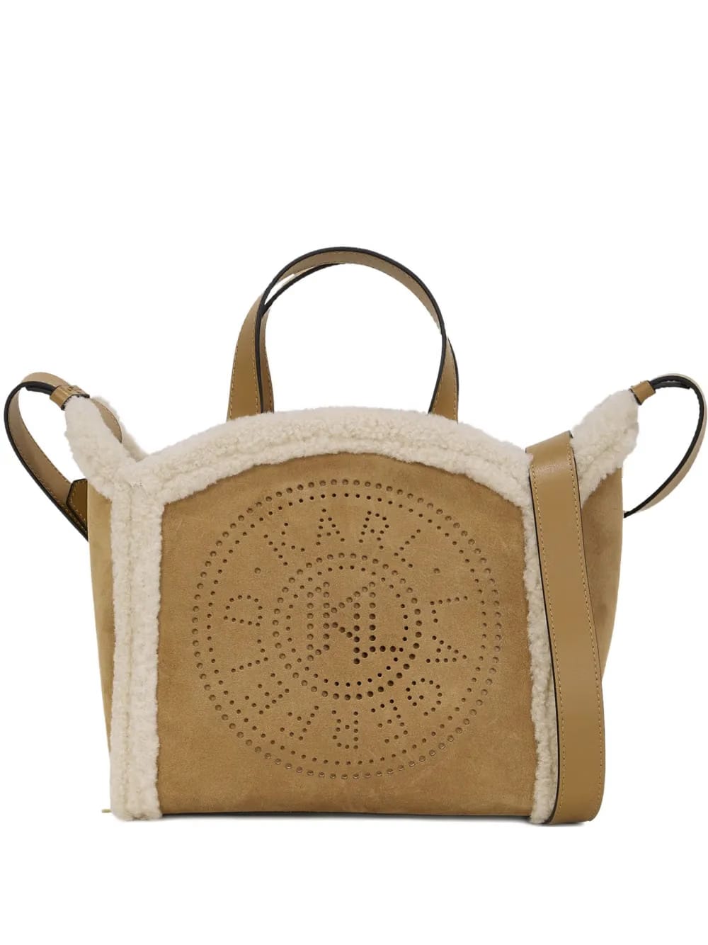 small K/Circle shearling tote bag