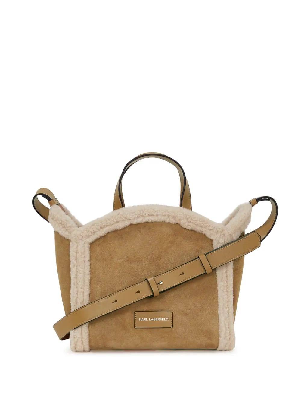 small K/Circle shearling tote bag