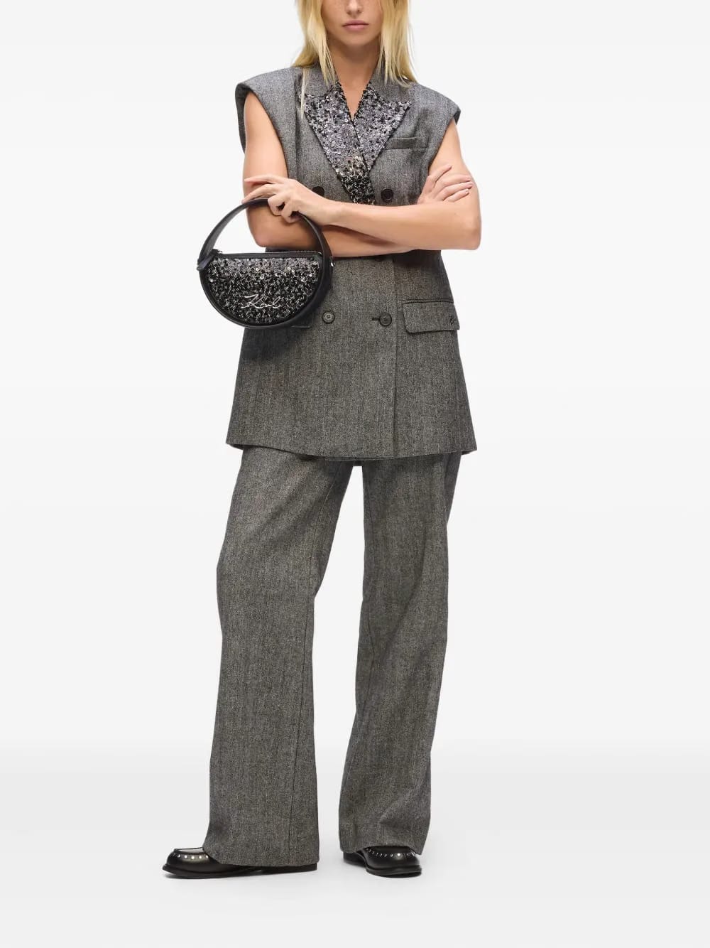 Signature Herrin sequinned crossbody bag