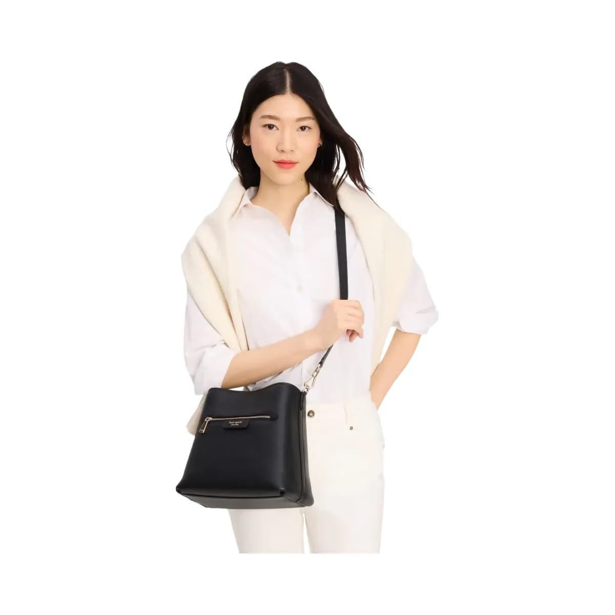 Kate Spade Hudson Pebbled Leather Shoulder Bag Black