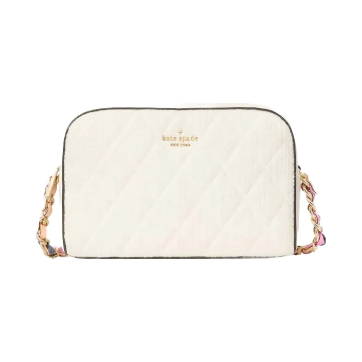 Kate Spade Carey Tweed Chain Camera Bag Cream Multi