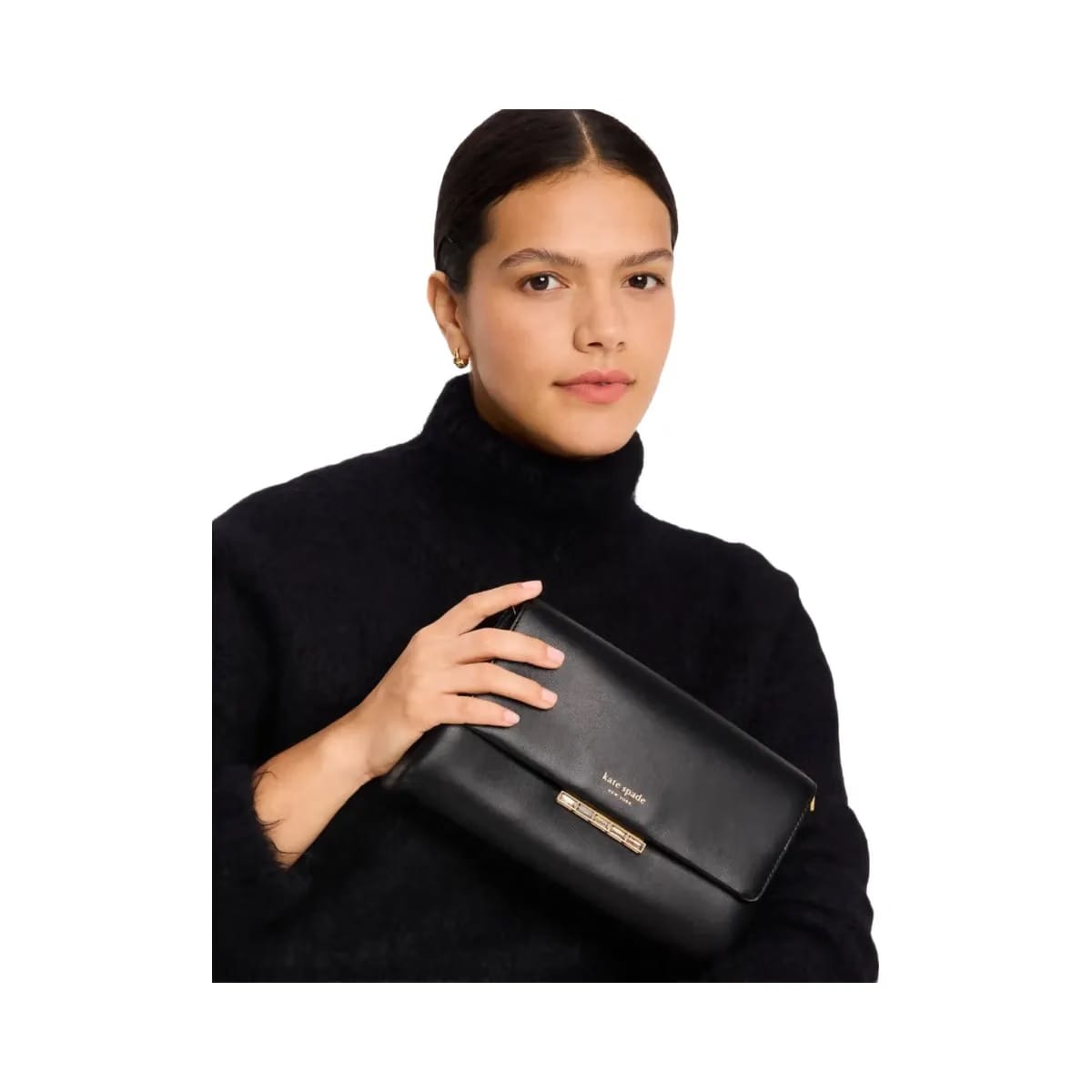 Kate Spade Grace Embellished Lock Clutch Black