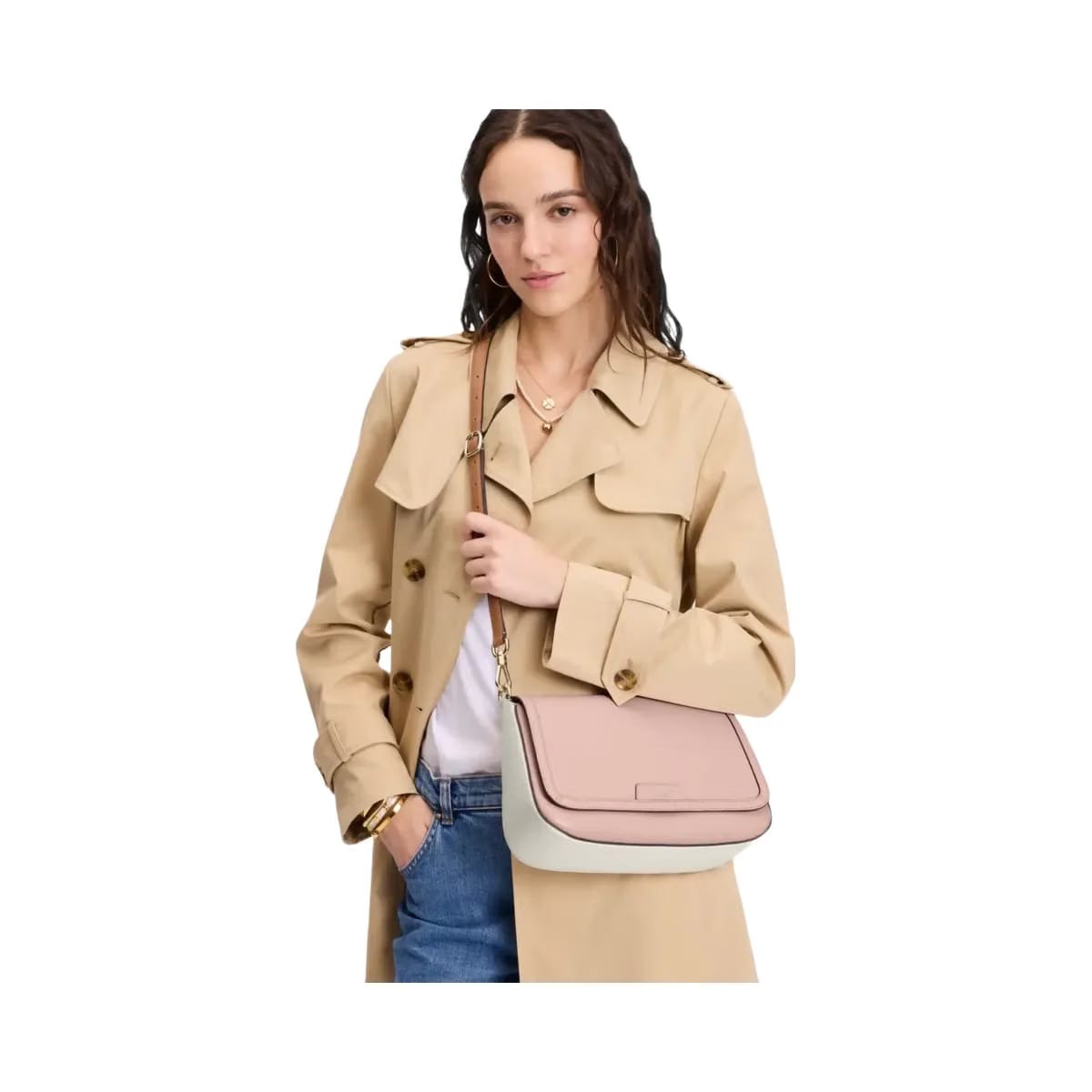 Kate Spade HUDSON convertible shoulder bag Rose Smoke Multi