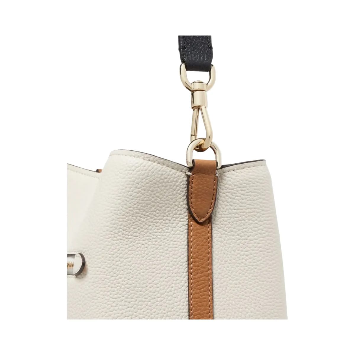 Kate Spade Hudson Colorblocked Pebbled Leather Shoulder Bag Parchment Multi