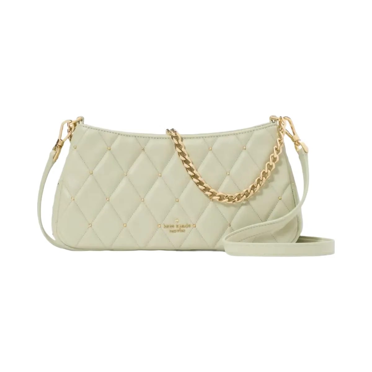 Kate Spade Carey Quilted Studs Small Convertible Crossbody Sage Bundle