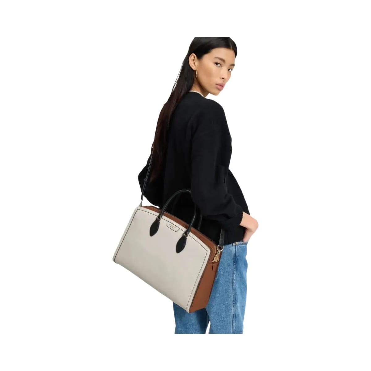Kate Spade Hudson Colorblocked Commuter Laptop Bag Parchment Multi