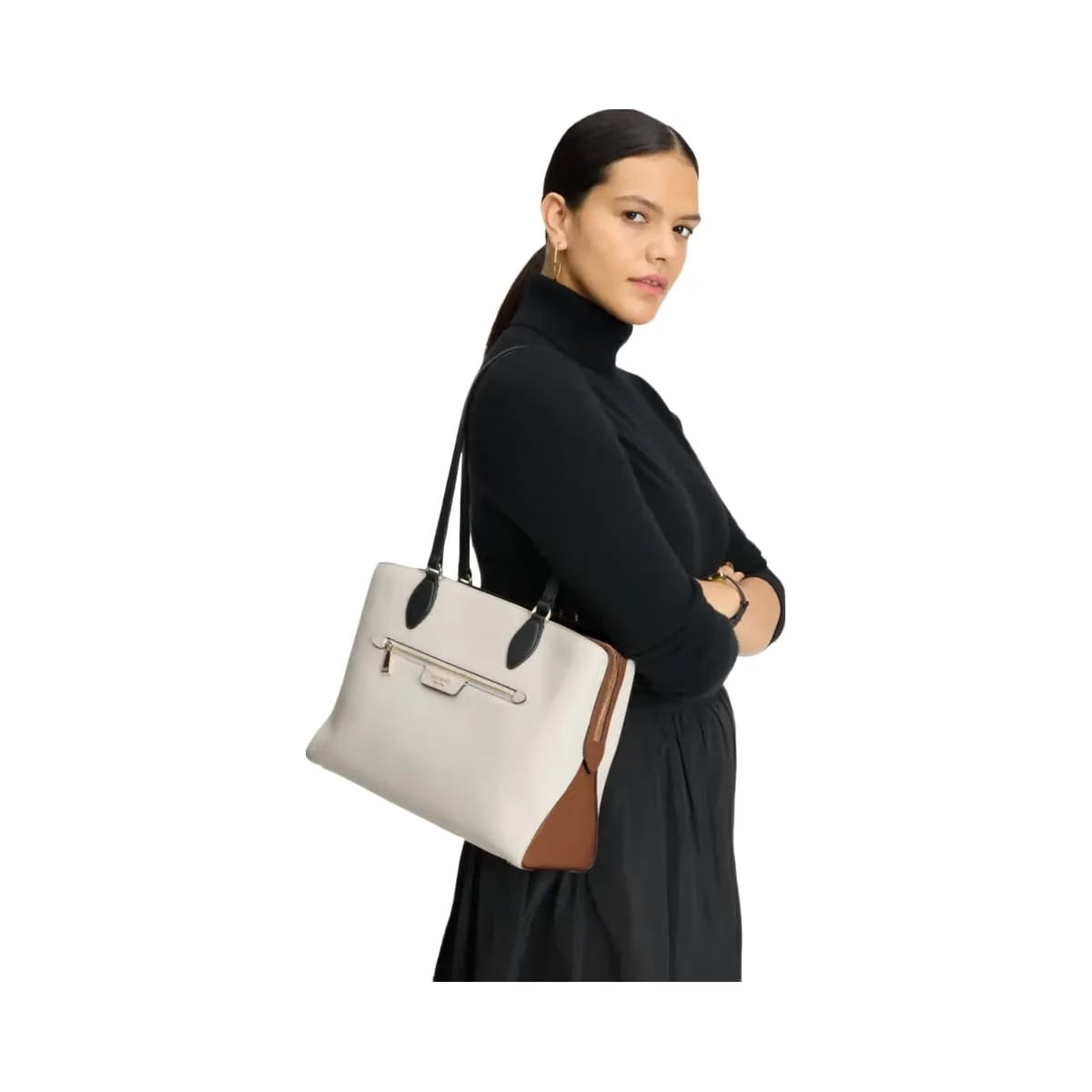 Kate Spade Hudson Colorblocked Work Tote Parchment Multi