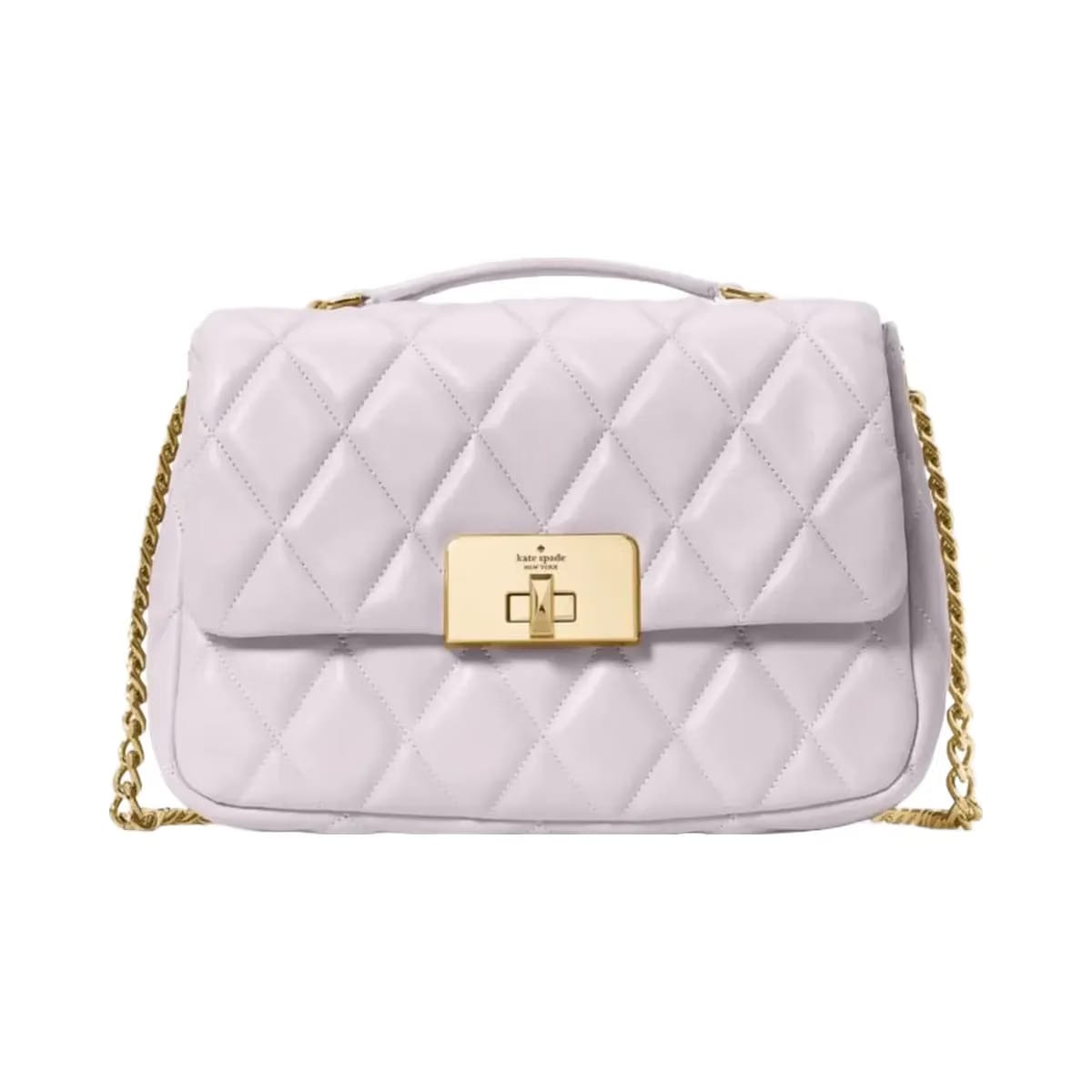 Kate Spade Carey Quilted Small Flap Crossbody Pale Amethyst