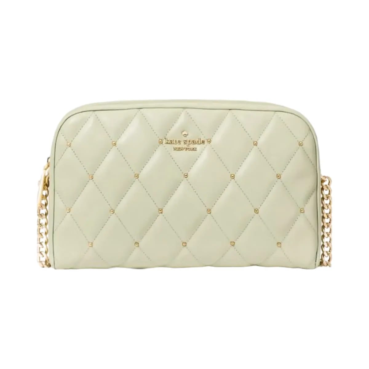 Kate Spade Carey Quilted Studded Chain Camera Bag Sage Bundle