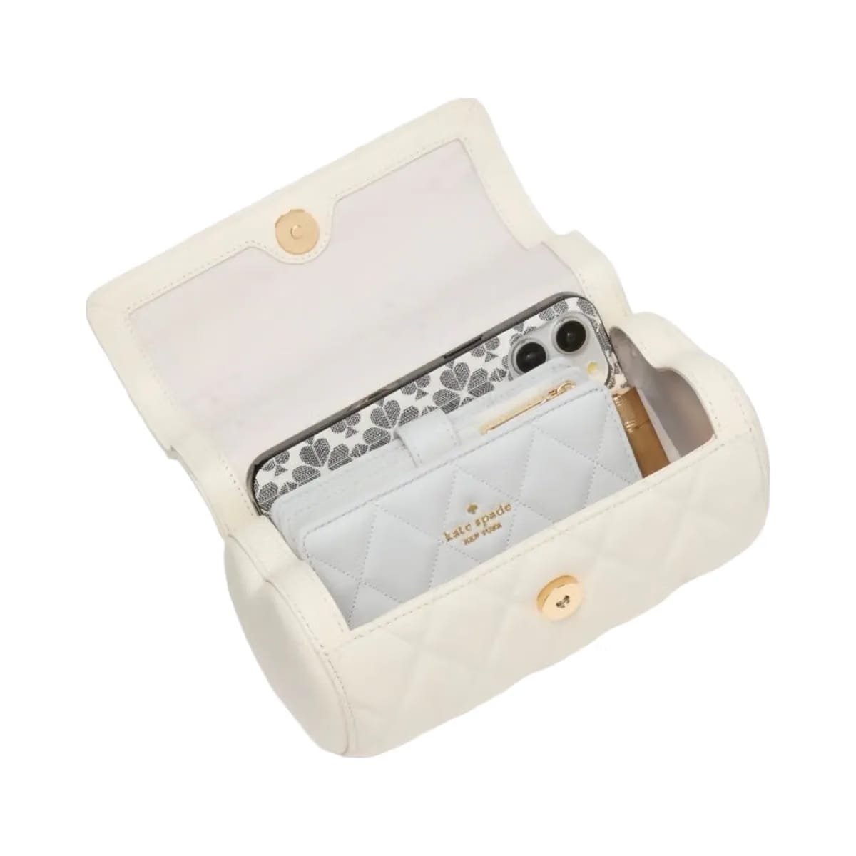 Kate Spade Heart Barrel Quilted Crossbody Meringue