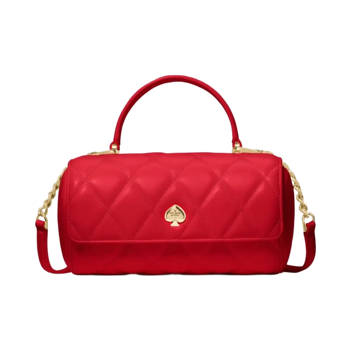 Kate Spade Heart Barrel Quilted Crossbody Ruby Red