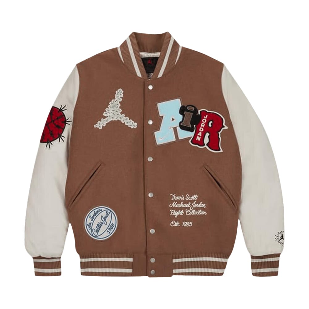 Air Jordan x Travis Scott Varsity Jacket (Asia Sizing) Antique Brown
