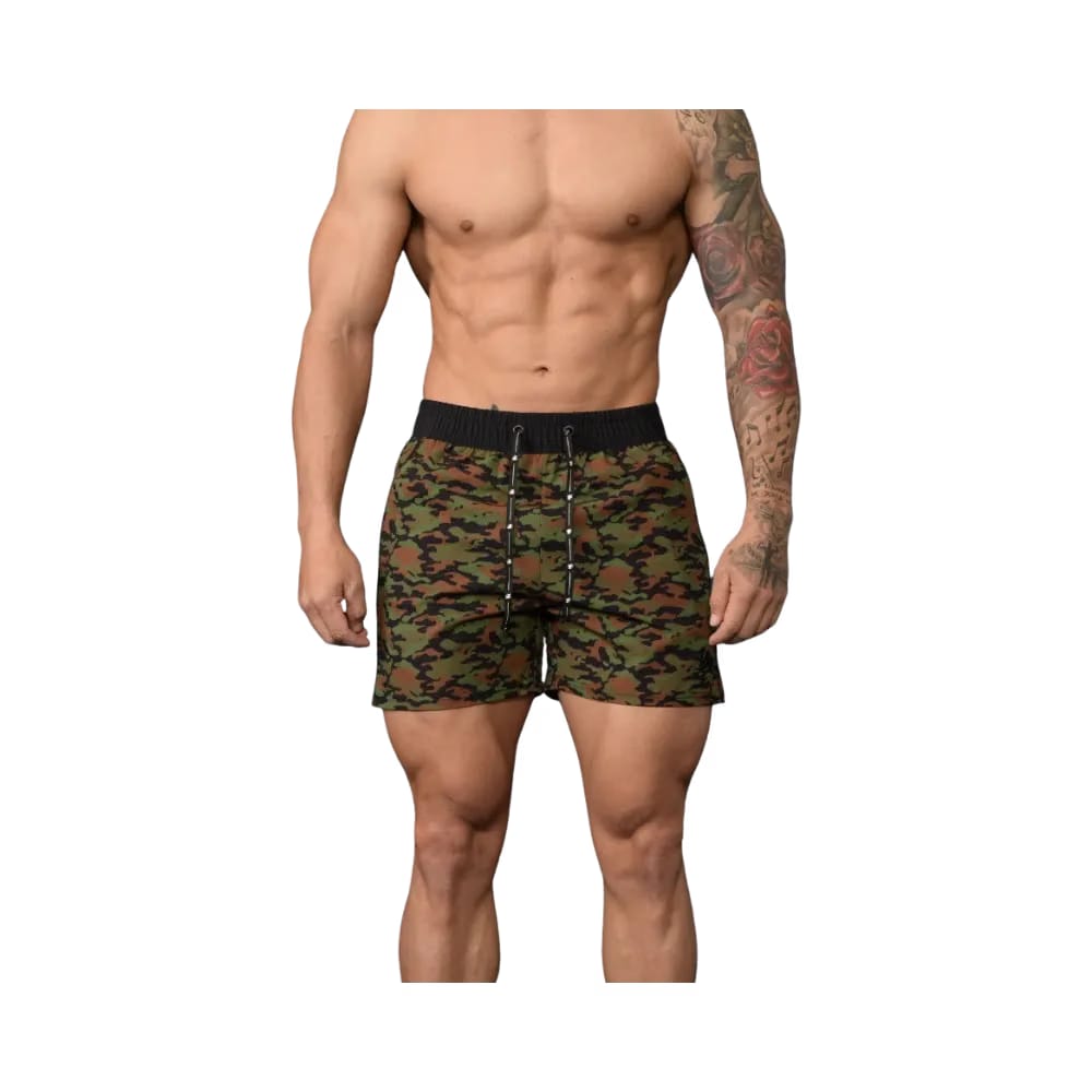 YoungLA Bodybuilding Shorts Camo Green
