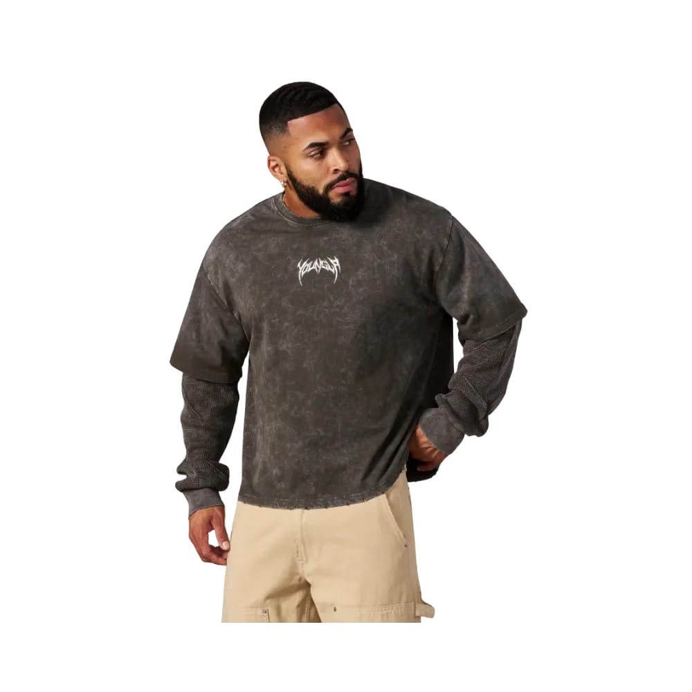 YoungLA Shadow Twofer Long Sleeves Hunter Green Wash