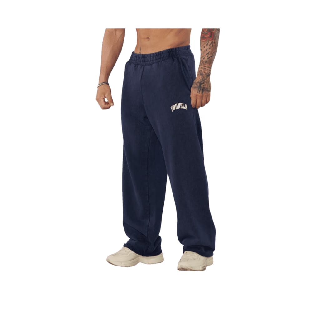 Young LA New Wave Baggy Sweats Navy Purple Wash