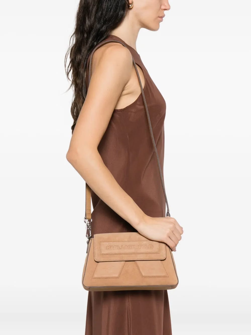 Ikon suede cross body bag