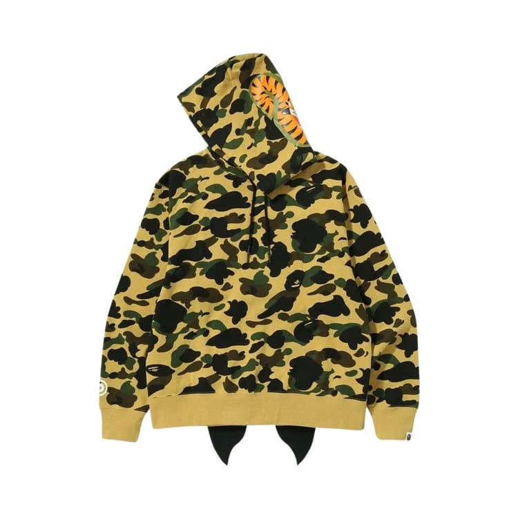 BAPE 1st Camo Shark Relaxed Fit Fullover Hoodie Yellow