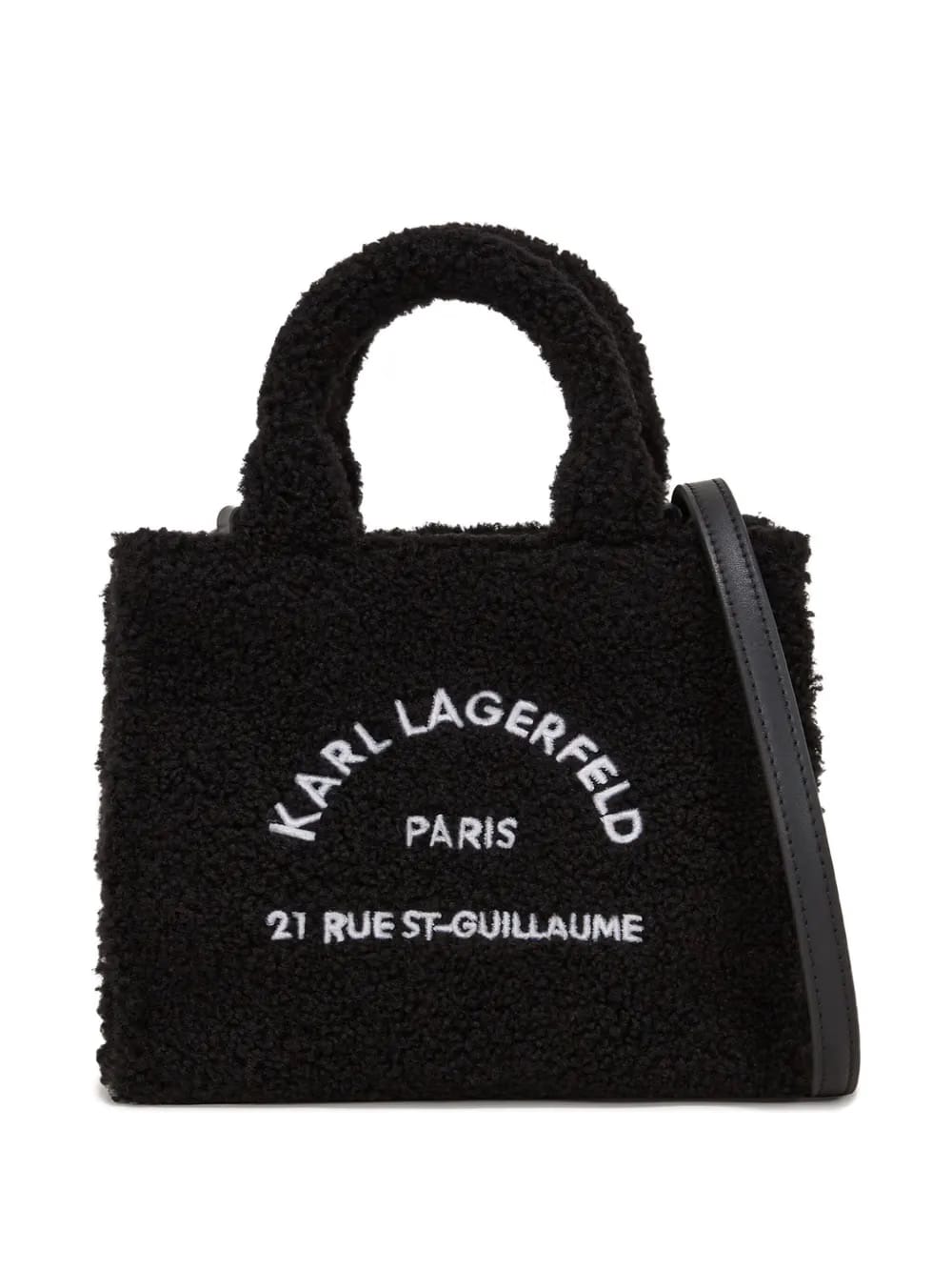 mini Rue St-Guillaume shearling tote bag