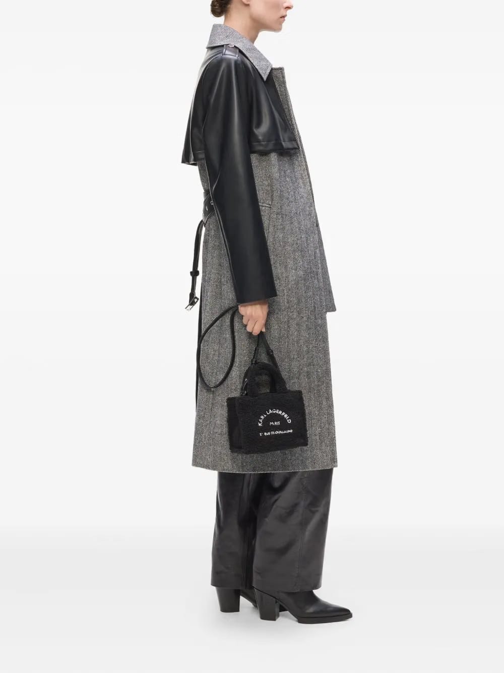 mini Rue St-Guillaume shearling tote bag