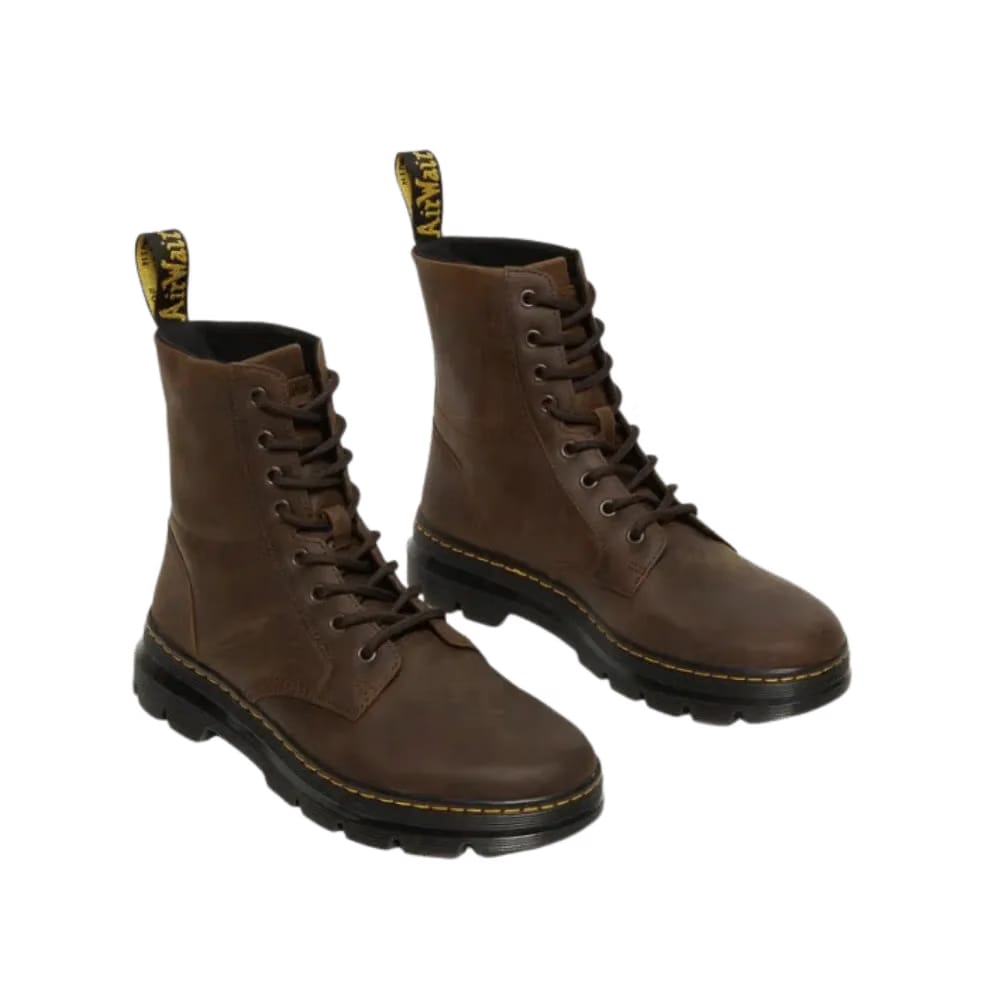 Dr Martens Combs Crazy Horse Leather Casual Boots Brown