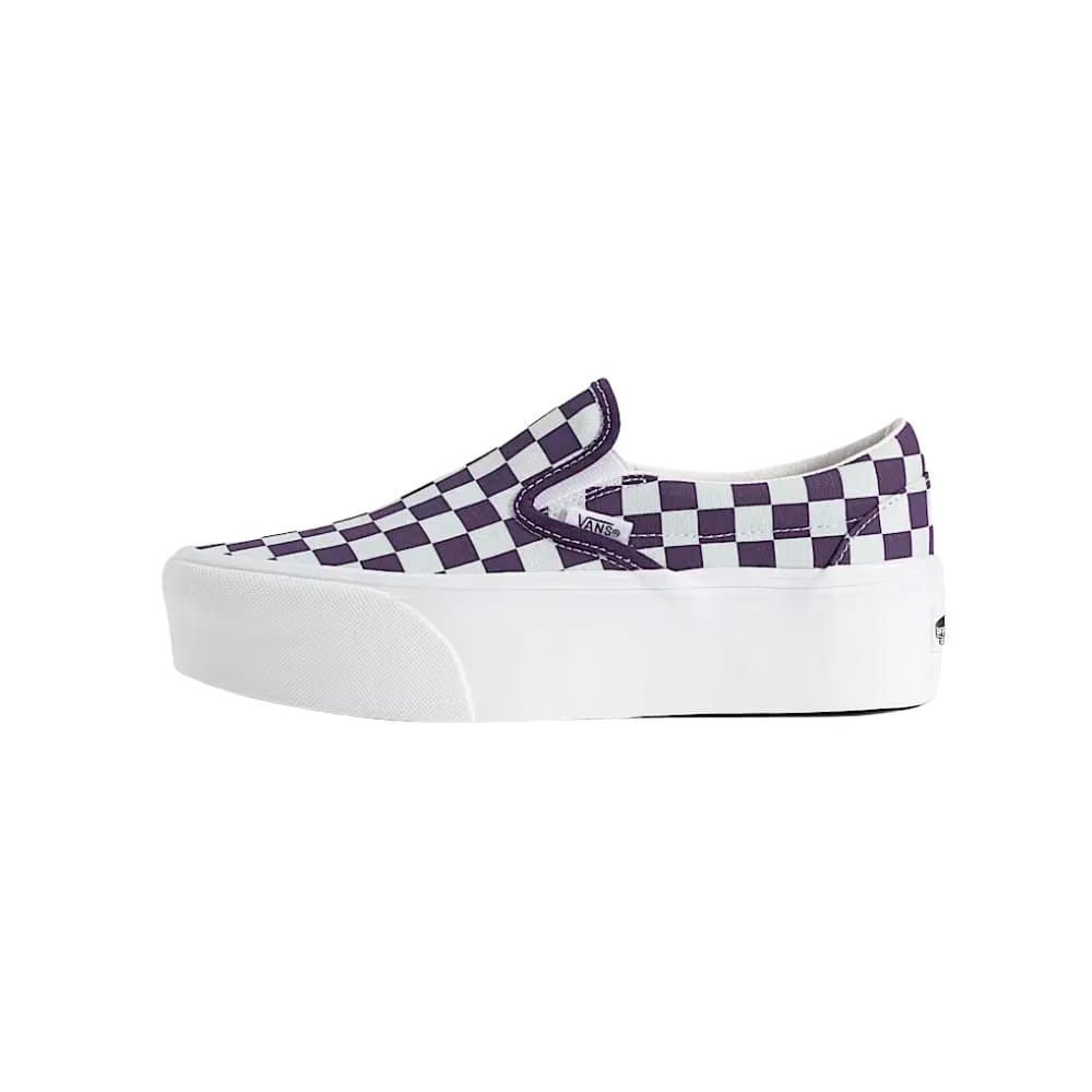 Vans Classic Slip-On Checkerboard Platform Shoe Gothic Grape Purple