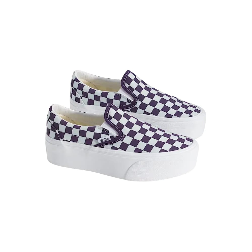 Vans Classic Slip-On Checkerboard Platform Shoe Gothic Grape Purple