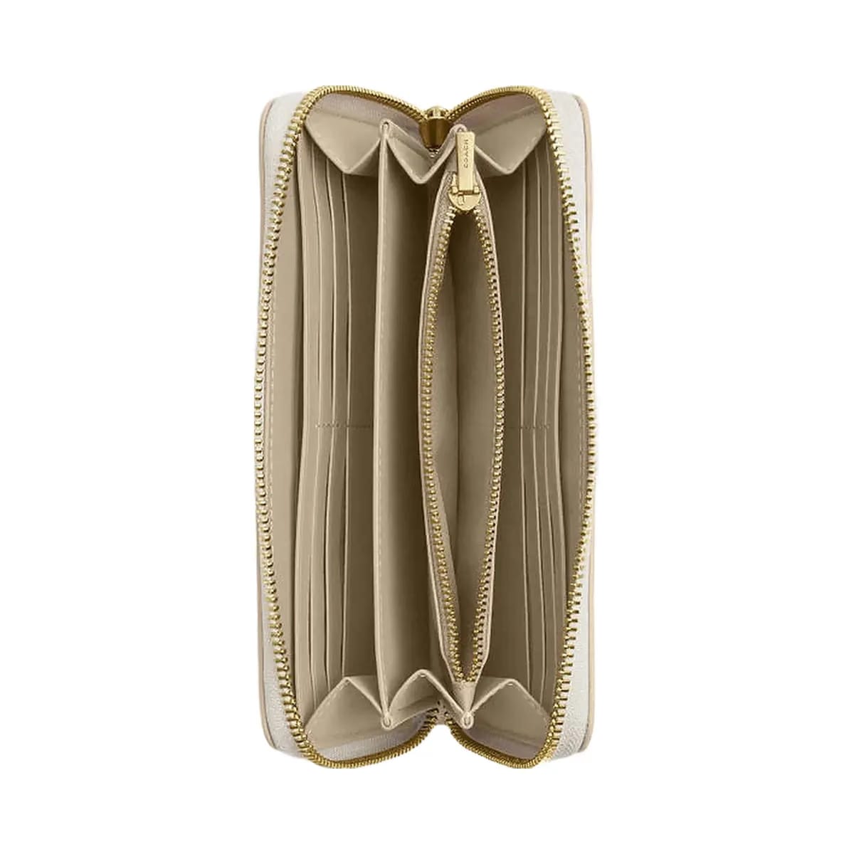 Coach Long Zip Around Wallet In Sketch Signature Canvas Signature Canvas-Gold-Ivory