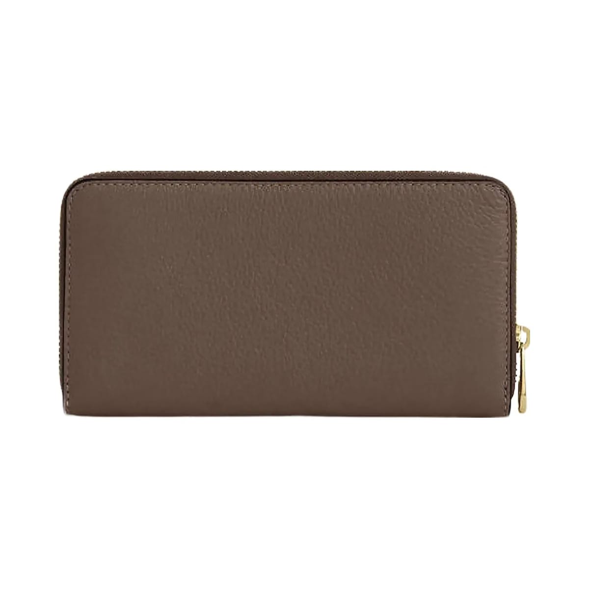 Coach Long Zip Around Wallet Pebbled Leather-Gold-Dark Stone