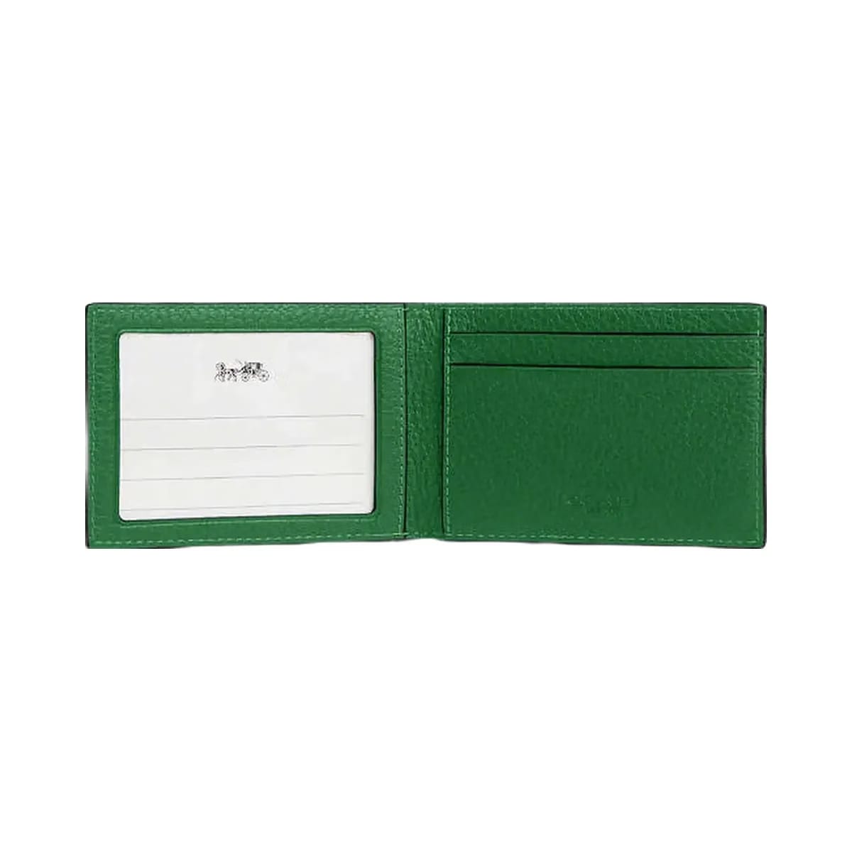Coach Compact Billfold Wallet Pebbled Leather-Kelly