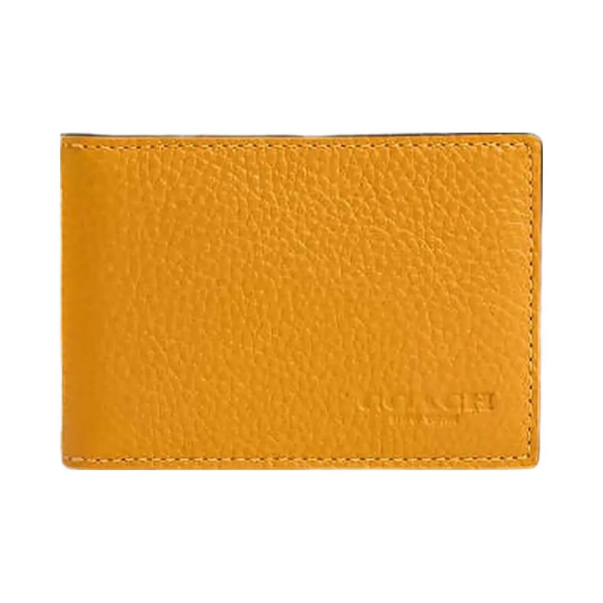 Coach Compact Billfold Wallet Pebbled Leather-Buttercup