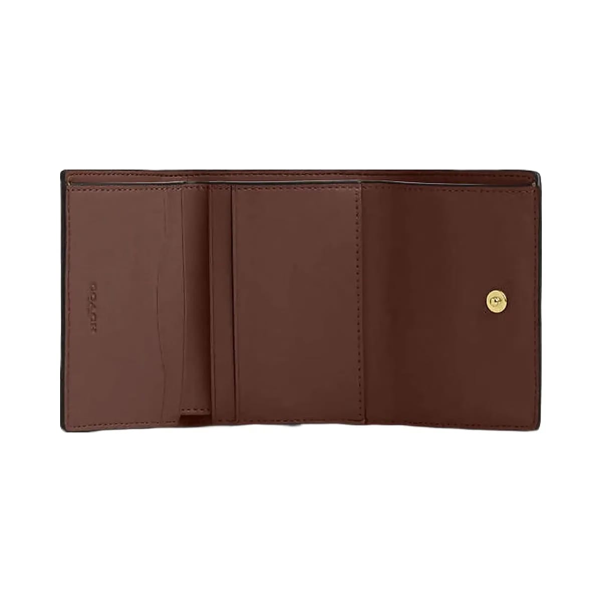 Coach Card Holder Wallet In Signature Canvas Signature Canvas-Gold-Tan-Brown