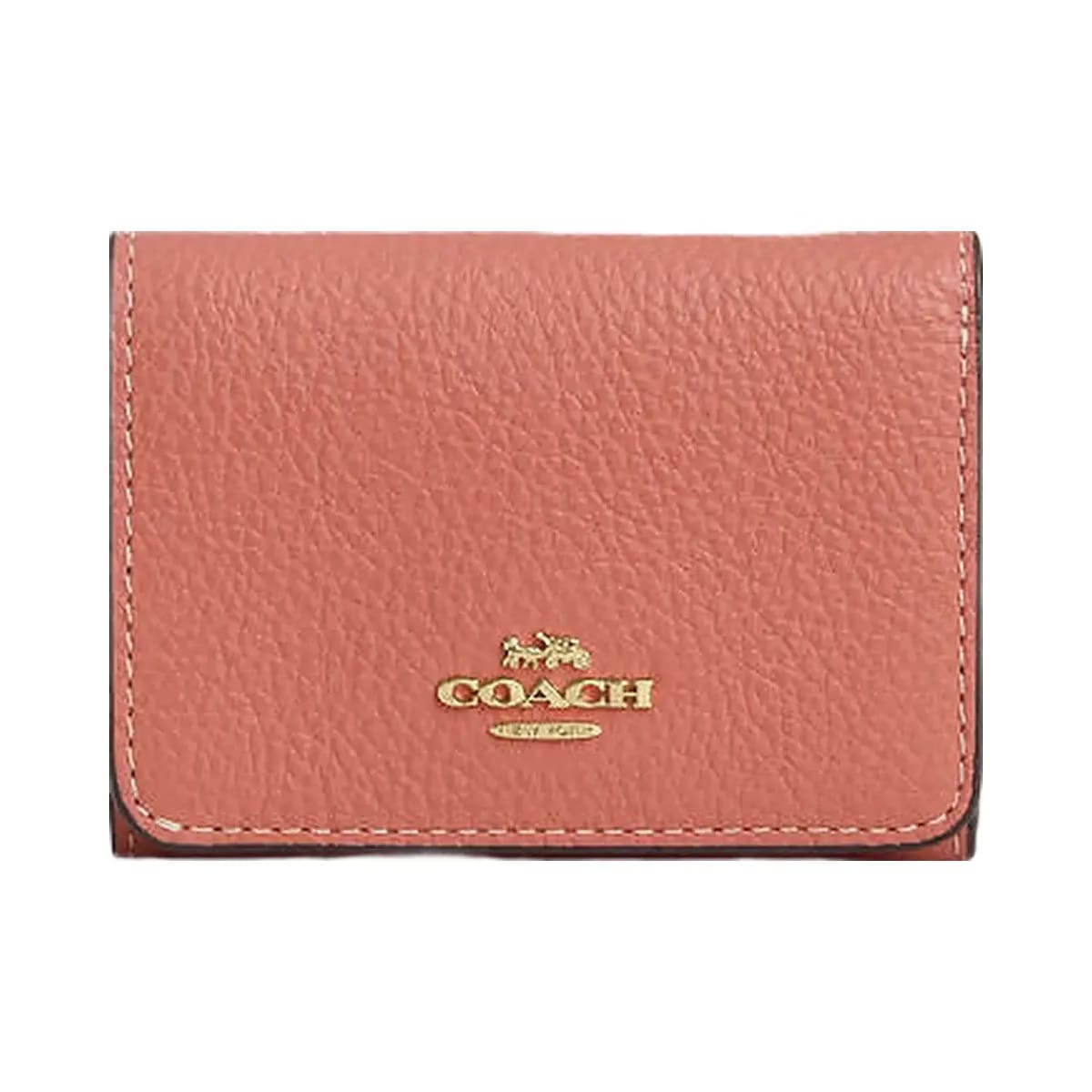 Coach Card Holder Wallet In Signature Canvas With Floral Print Gold-Sand Multi