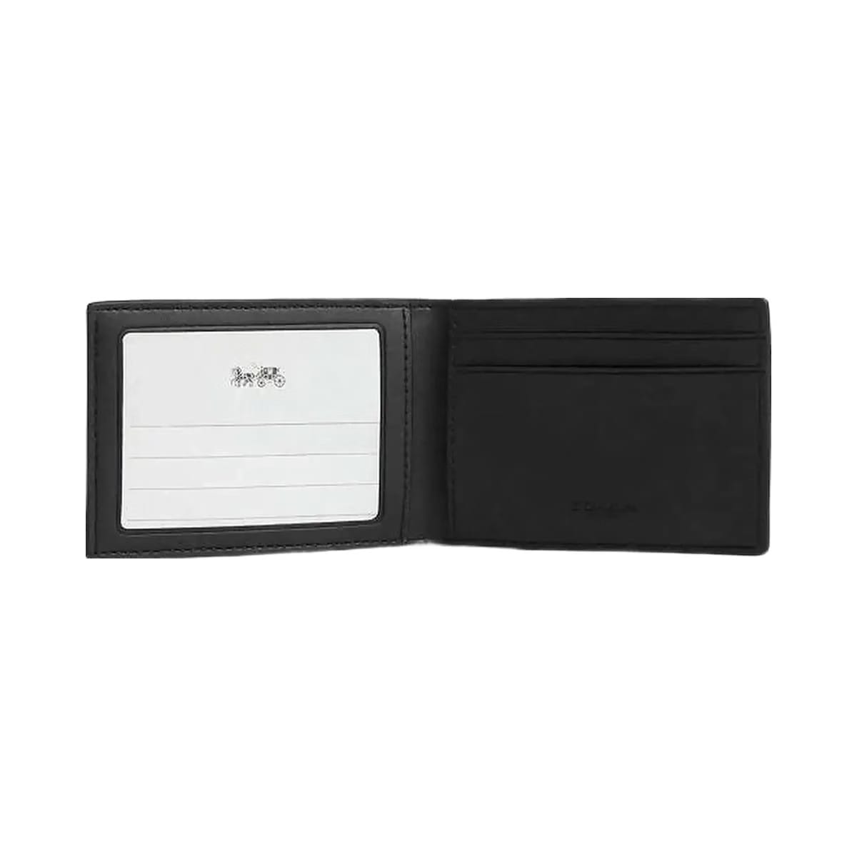 Coach Compact Billfold Wallet In Signature Canvas Signature Canvas-Charcoal-Black