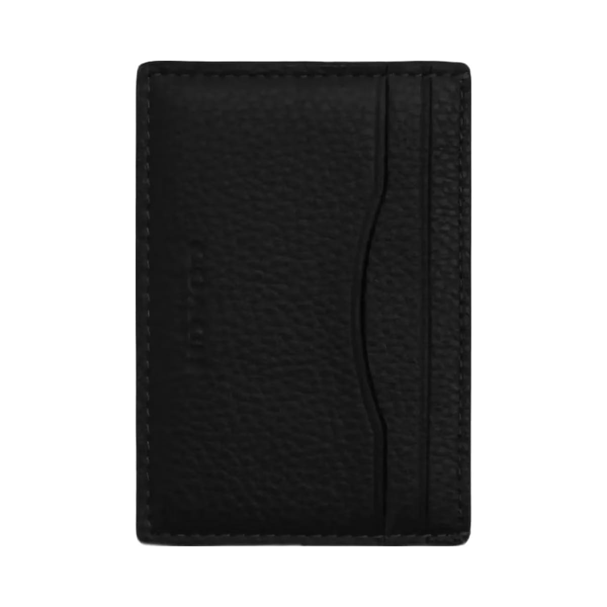 Coach Card Case With Money Clip Pebbled Leather-Gunmetal-Black