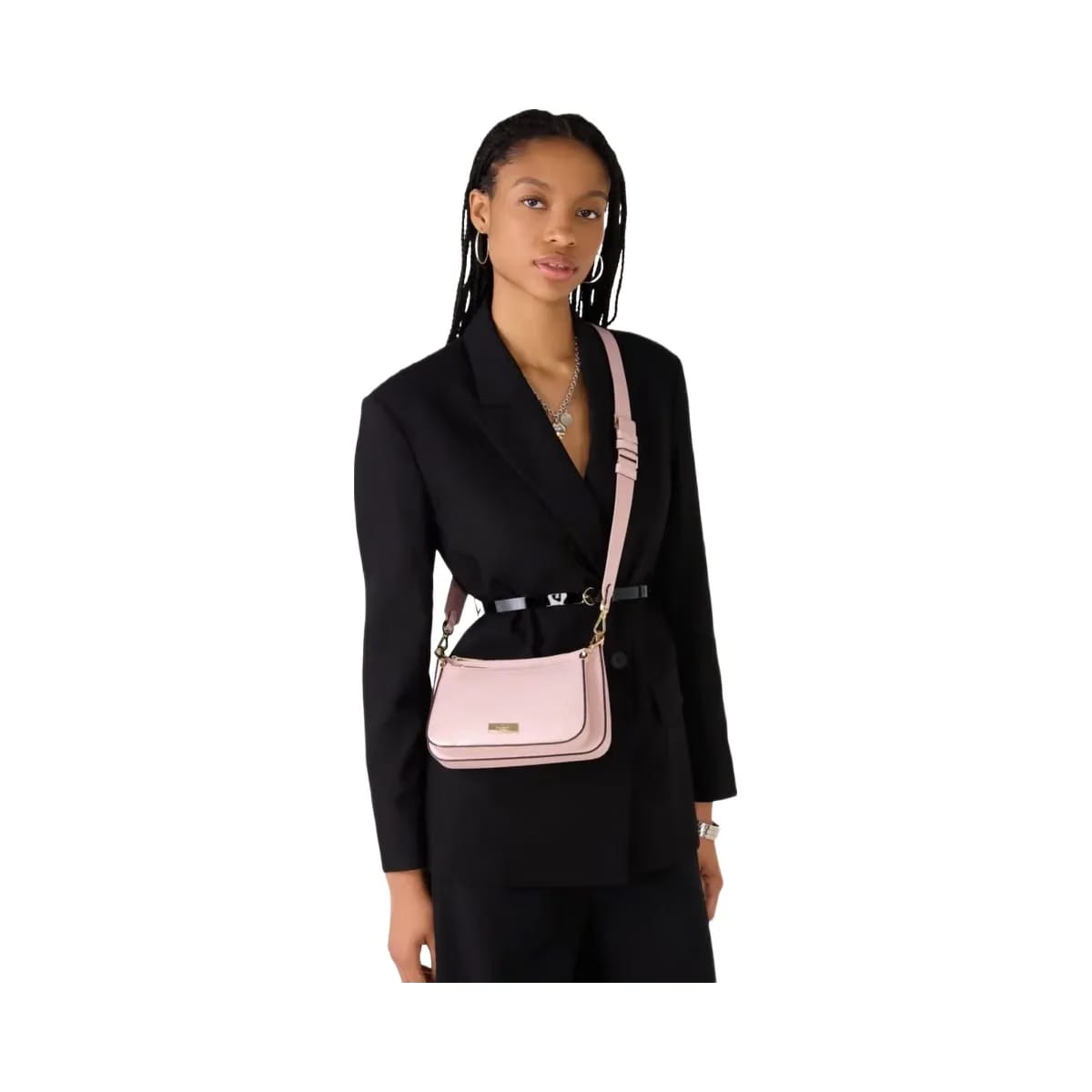 Kate Spade Duet Satin Sequin Crossbody Rose Smoke
