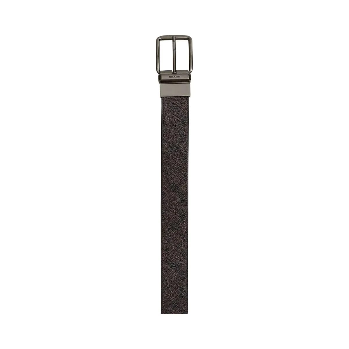 Coach Boxed Card Case And Belt Set In Signature Canvas Signature Canvas-Qb-Walnut-Black