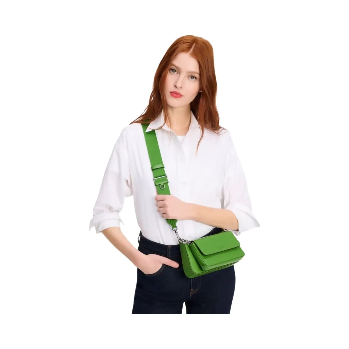 Kate Spade Double Up Patent Leather Crossbody KS Green