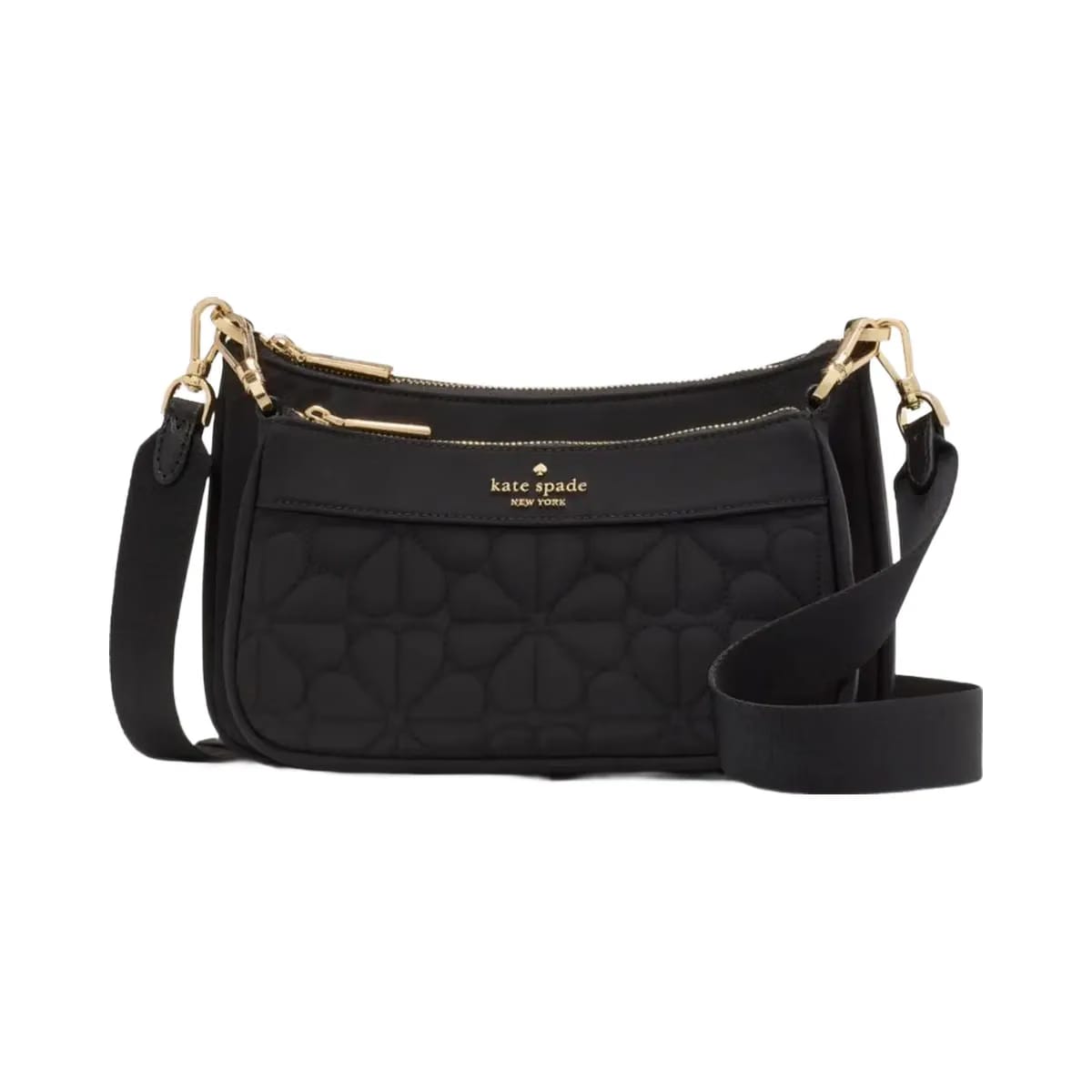 Kate Spade Duet Quilted Fabric Small Crossbody Black