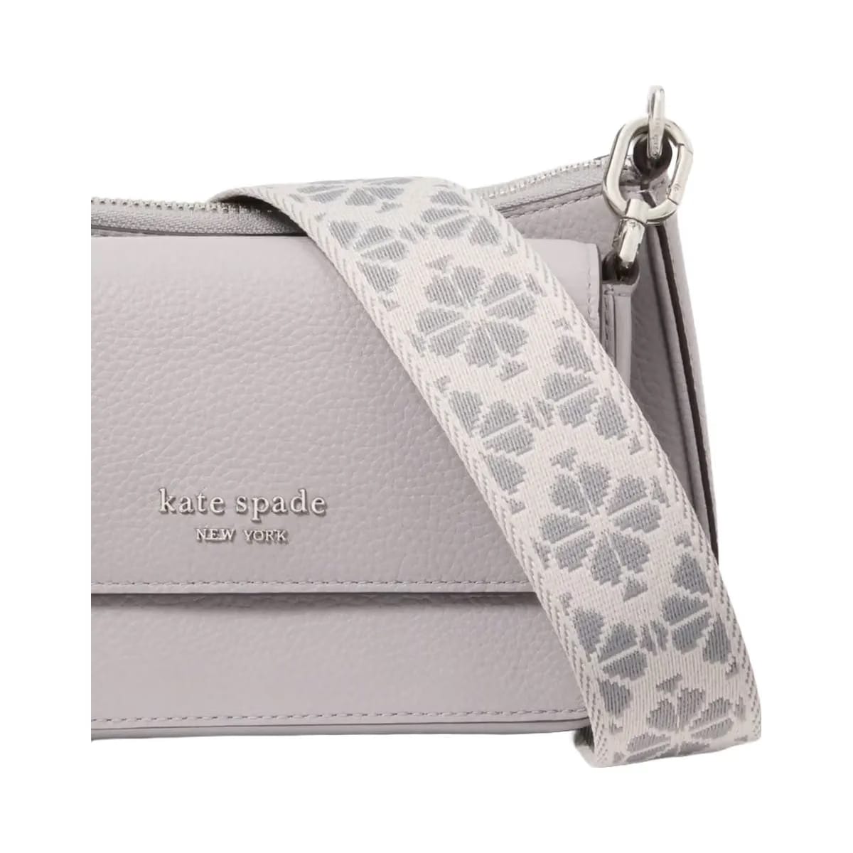 Kate Spade Double Up Webbed Strap Crossbody Nimbus Grey