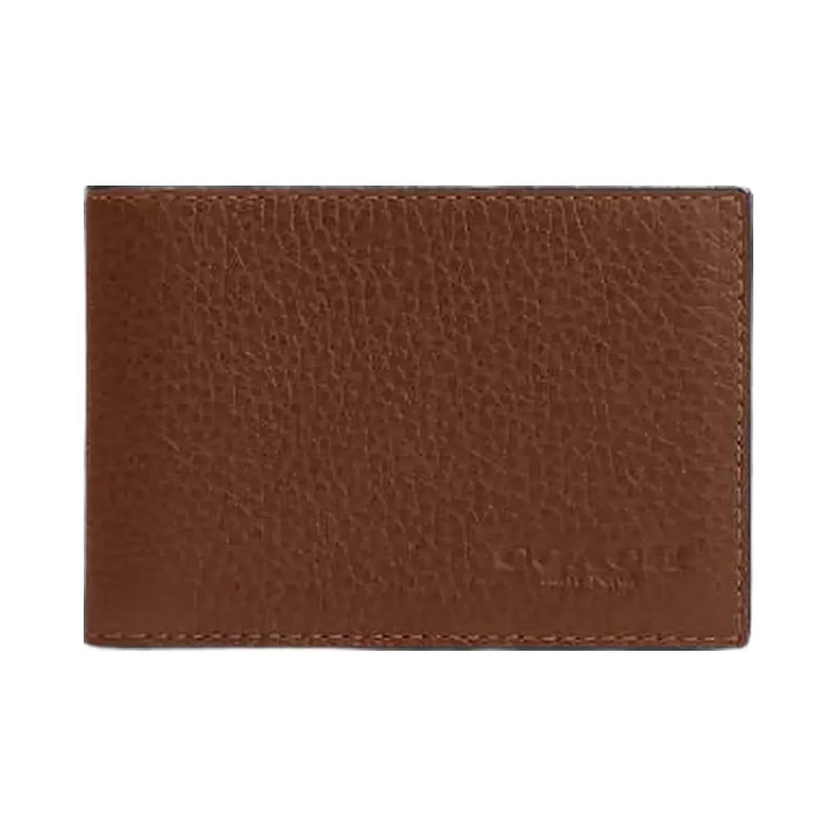 Coach Compact Billfold Wallet Pebbled Leather-Saddle
