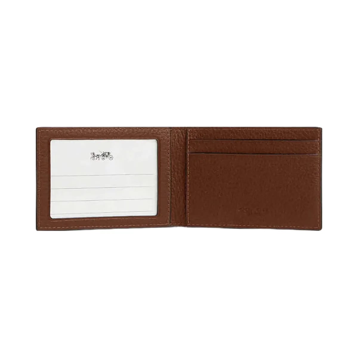 Coach Compact Billfold Wallet Pebbled Leather-Saddle