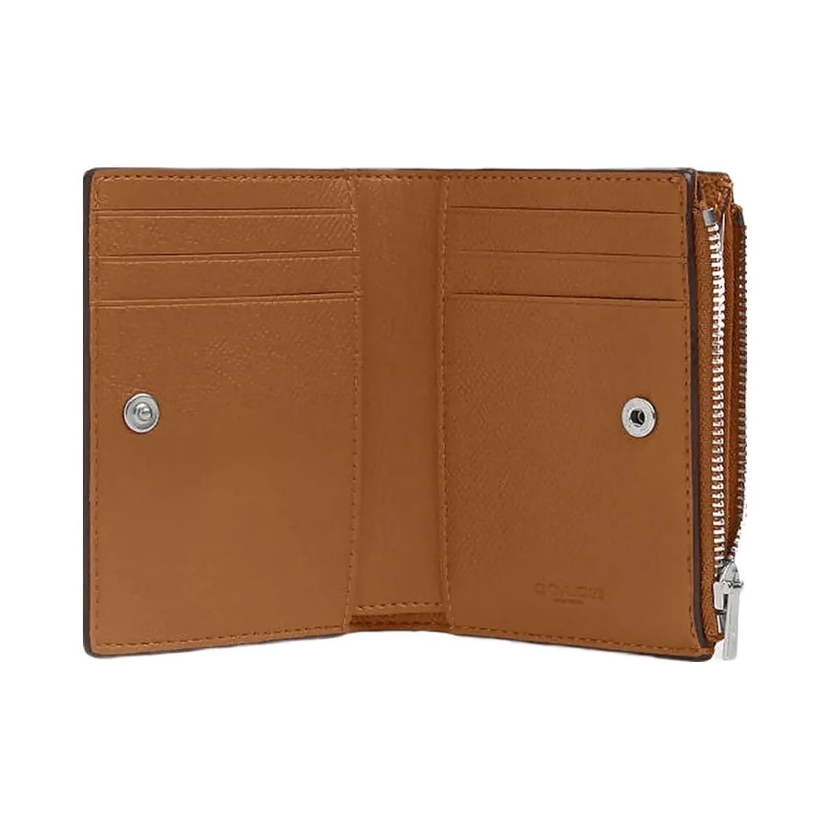 Coach Bifold Wallet Crossgrain Leather-Silver-Light Saddle