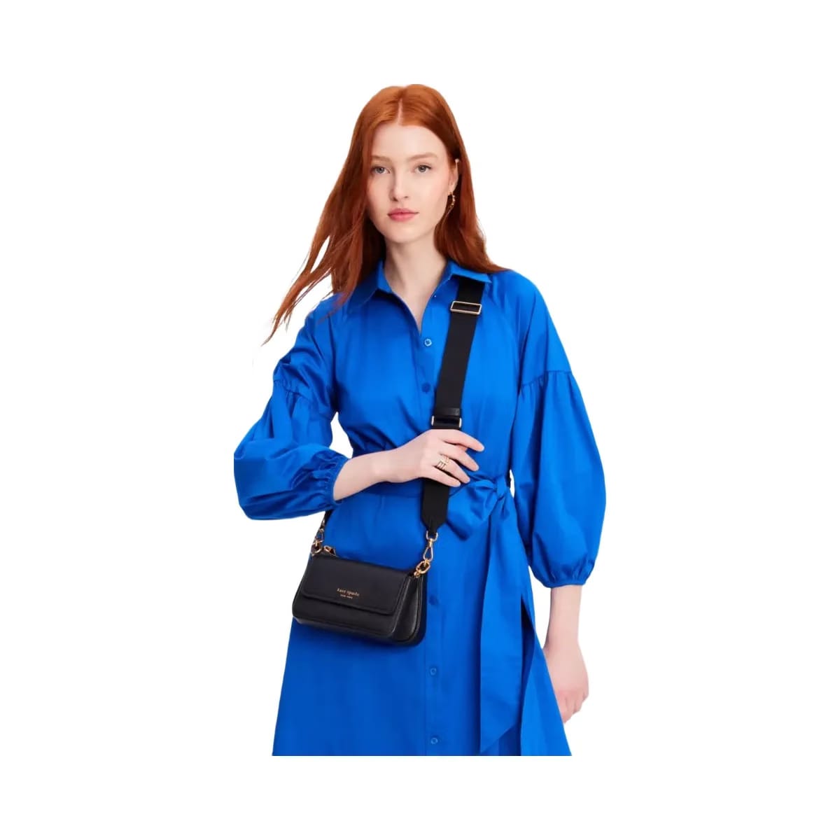 Kate Spade Double Up Pebbled Leather Crossbody Black