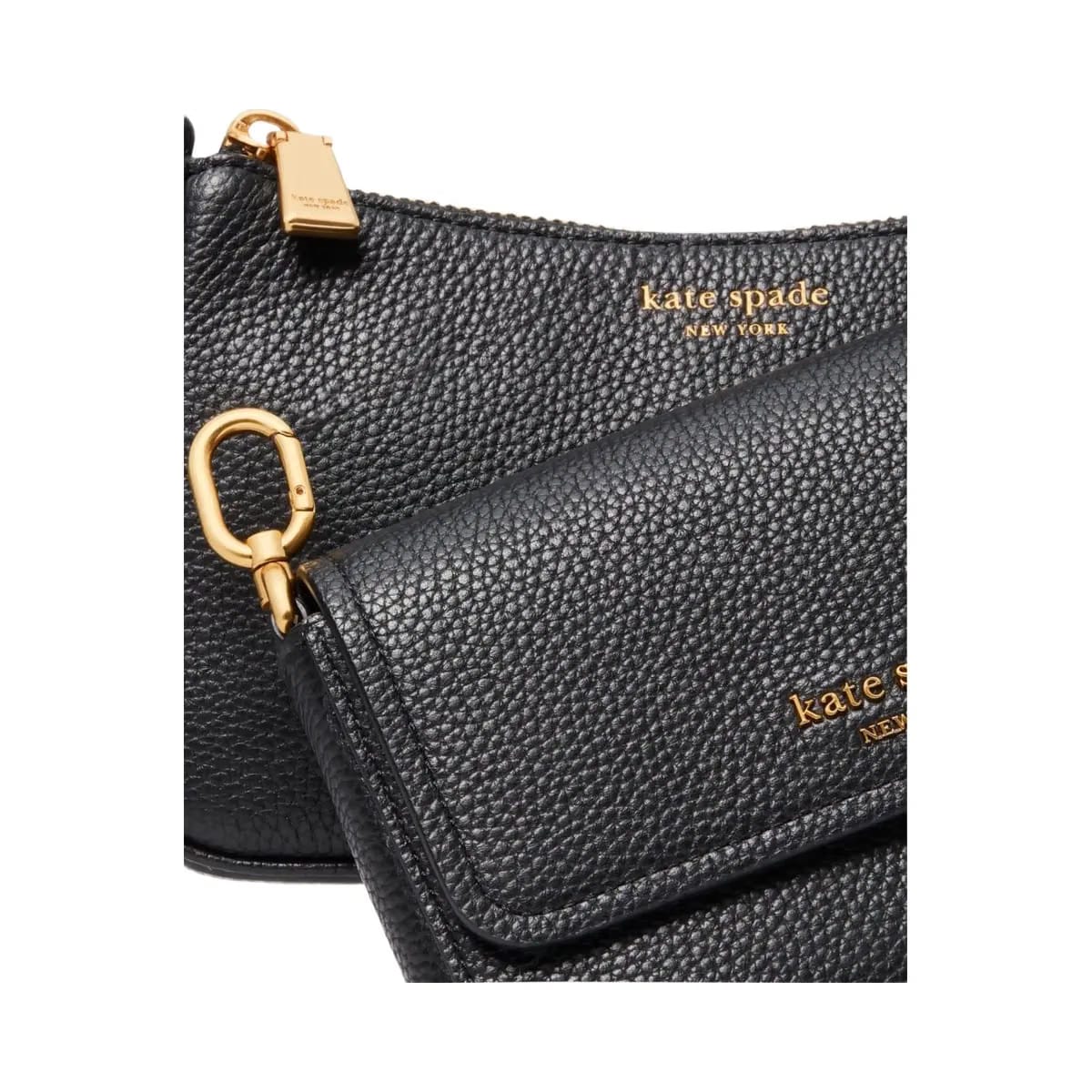 Kate Spade Double Up Pebbled Leather Crossbody Black
