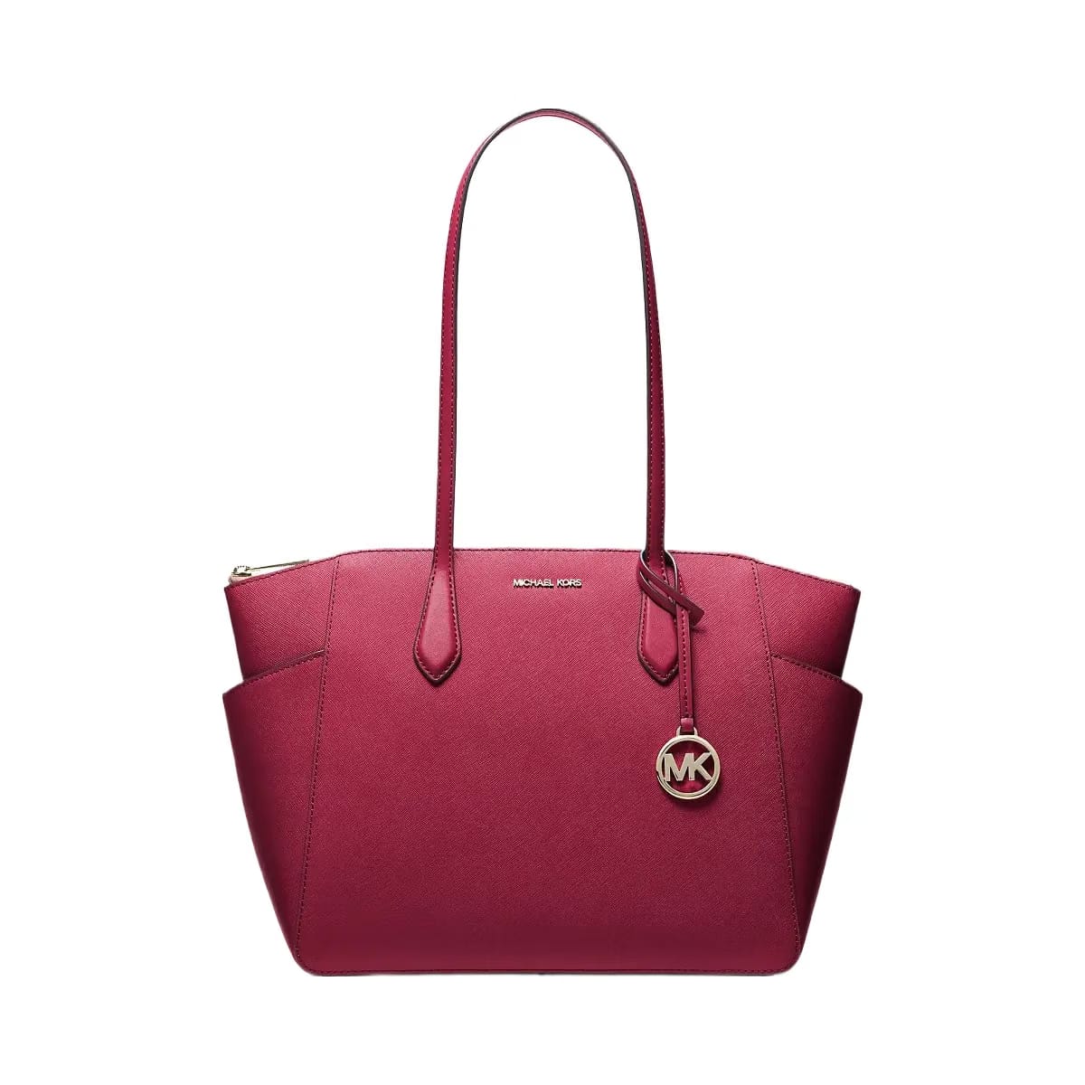 Michael Kors Marilyn Medium Saffiano Leather Tote Bag Cherry