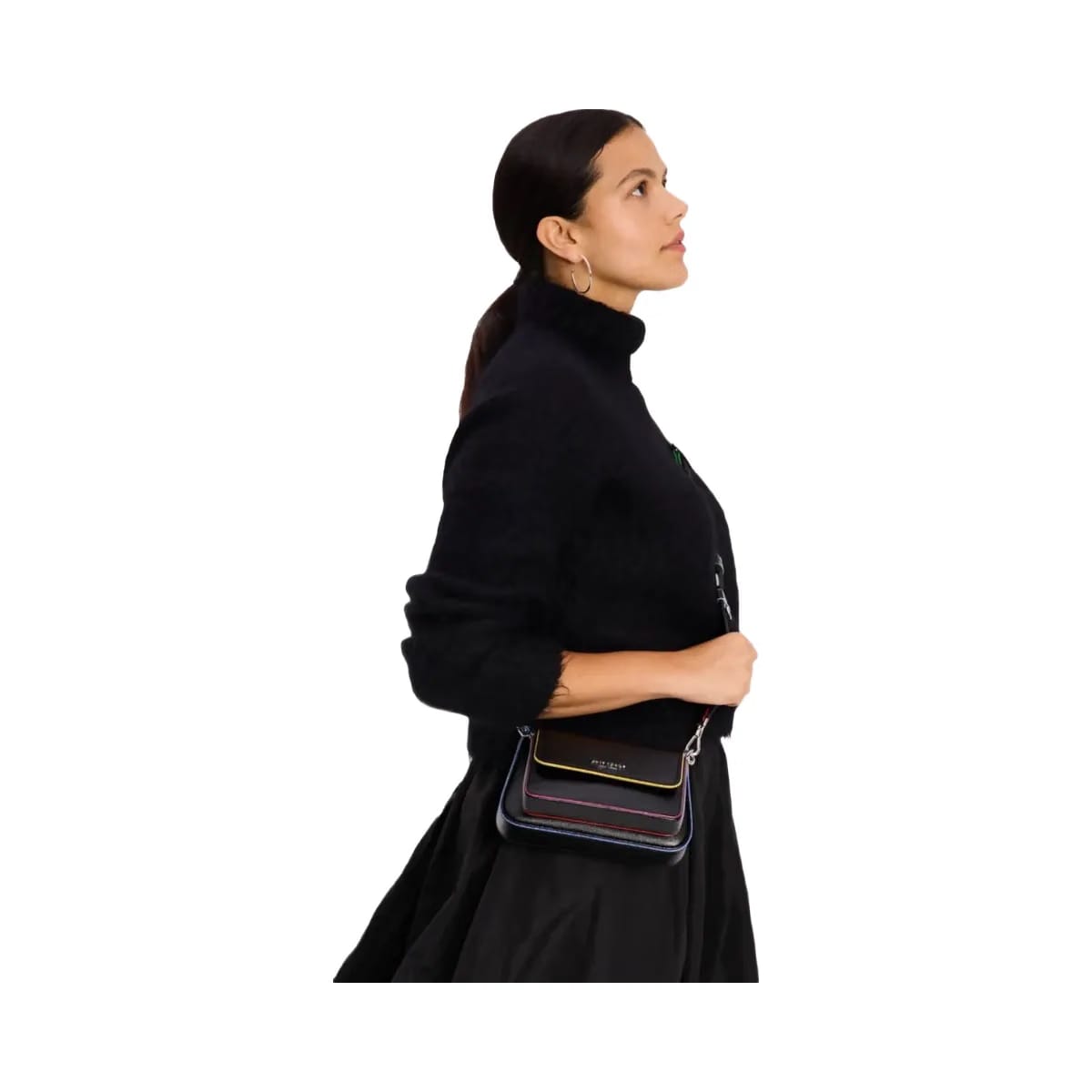 Kate Spade Double Up Glitter Edge Crossbody Black Multi