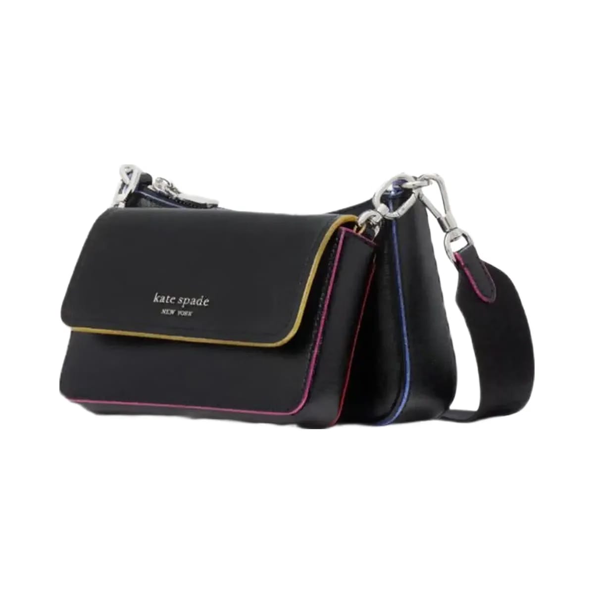 Kate Spade Double Up Glitter Edge Crossbody Black Multi